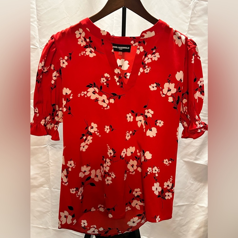 Karl Lagerfeld short sleeve blouse, size S